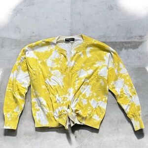 Central Park West Yellow and White Cardigan